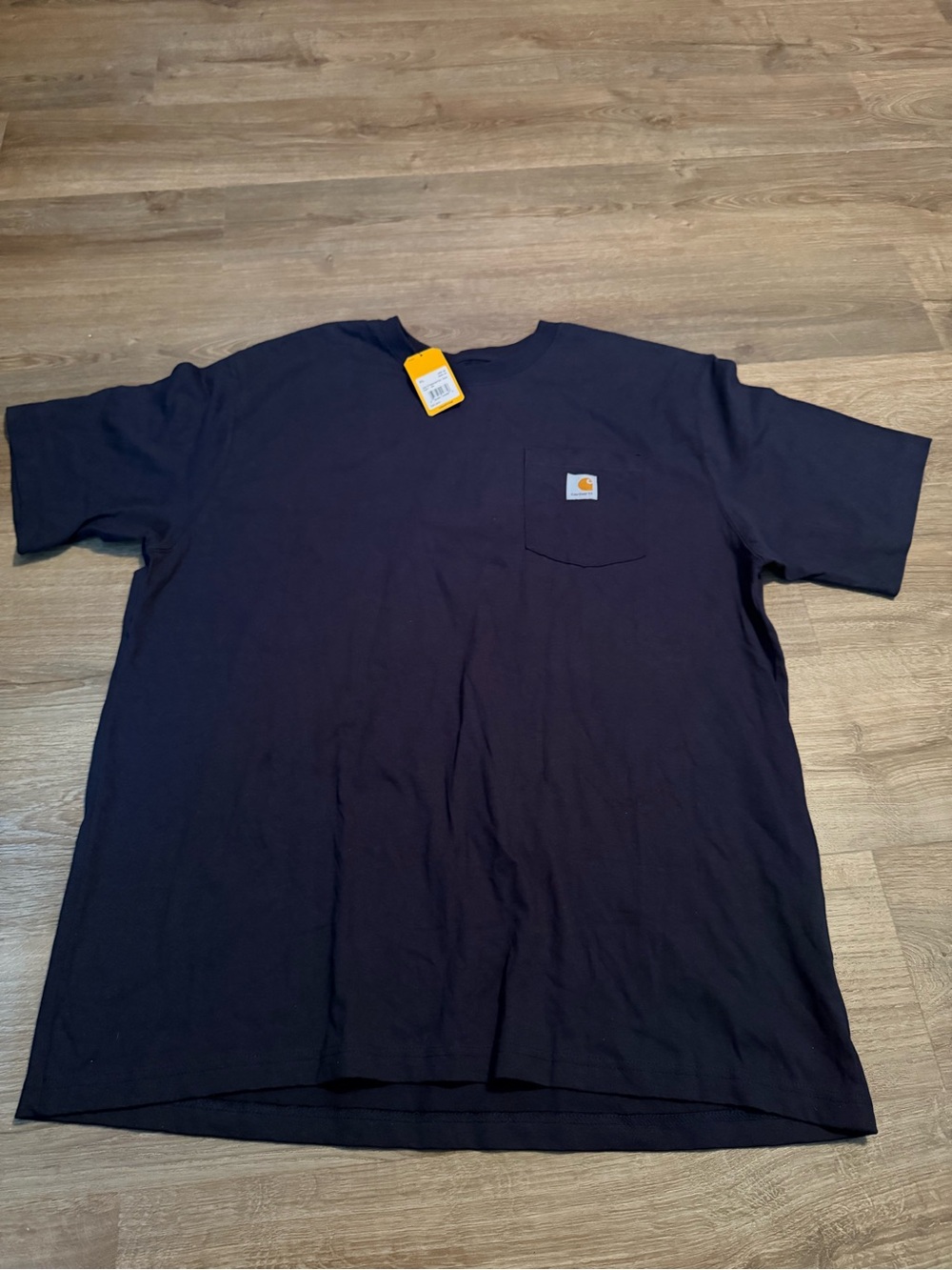Carhartt Navy Short-Sleeve Pocket Tee with Logo Patch